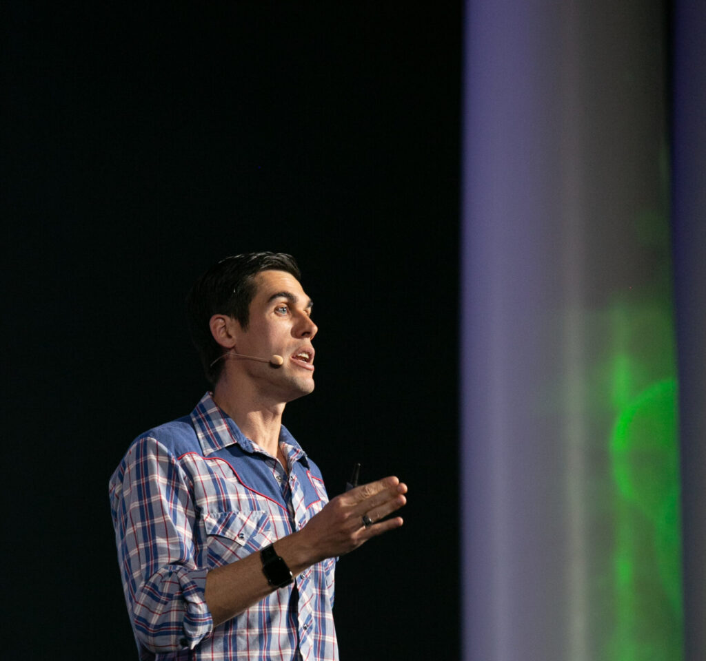 Ryan Holiday speaking at event.